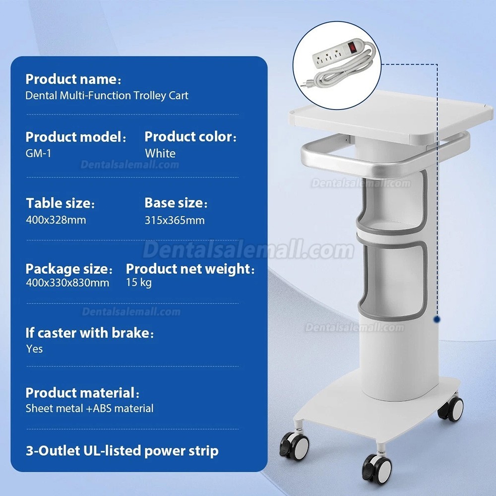 Likaymo GM-1 Dental Aluminum Alloy Mobile Trolley Cart with 360&deg;Rollers Aluminum Alloy 